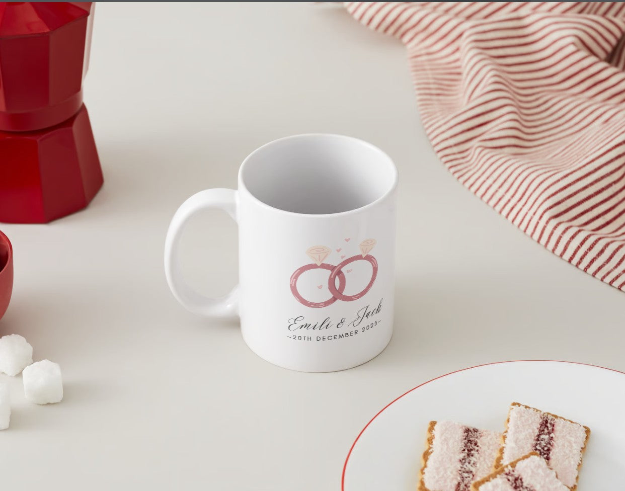 Personalized coffee mug | Wedding Rings | Coffee mug | Customized Names and Date | Wedding date | 15oz