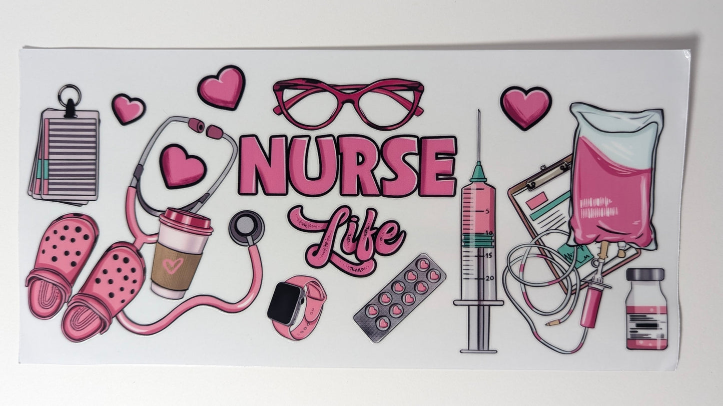 16 oz Glass Cup with Bamboo Lid β Nurse Edition! | Libby Cup | Beer Can Glass | Gift for Mother's Day | Glass Cup for Nurse