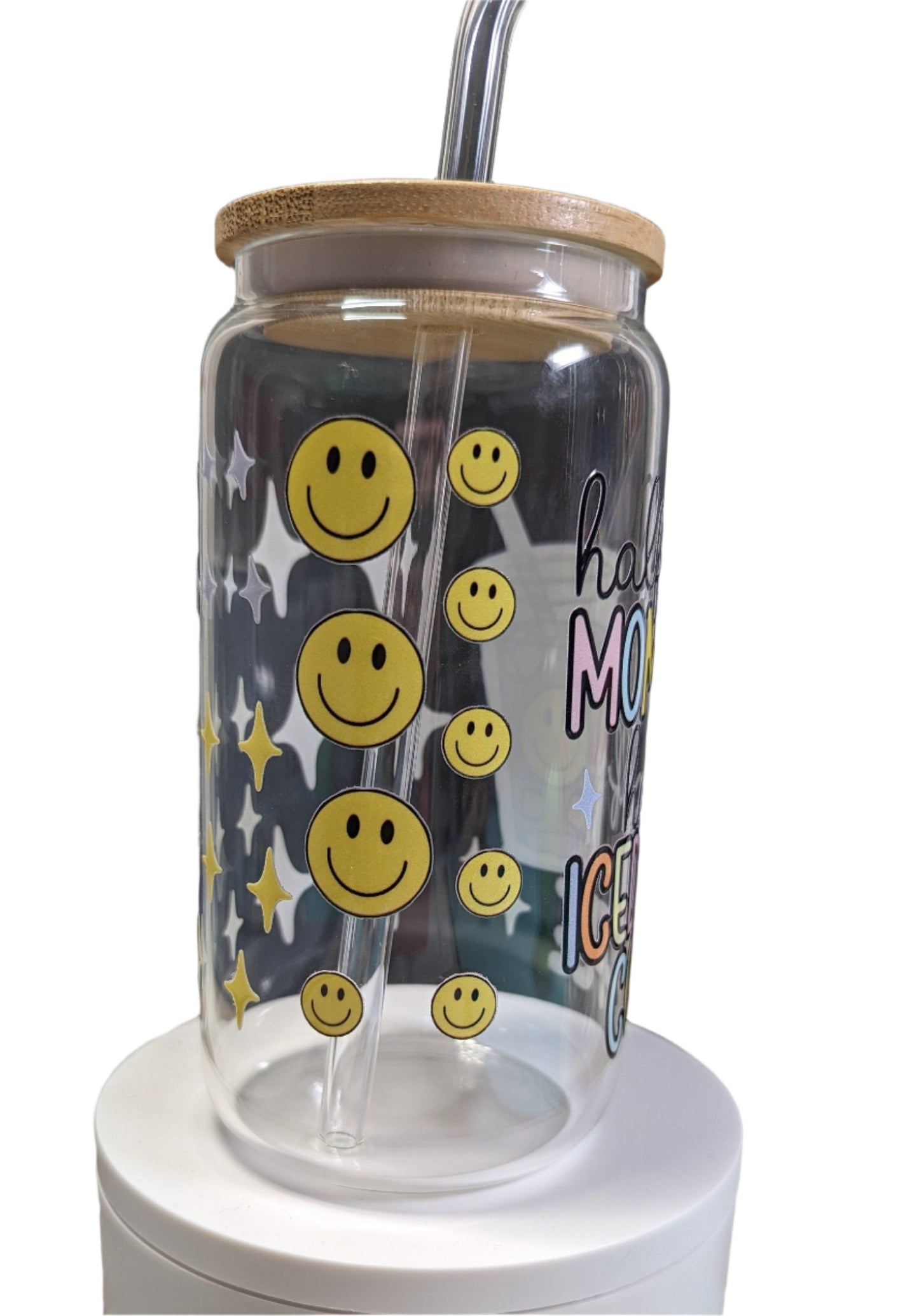 Half Mom Half Iced Coffee Can Glass| Mother's Day Gif | Mom's Day| Coffee Lover| Cool Mom