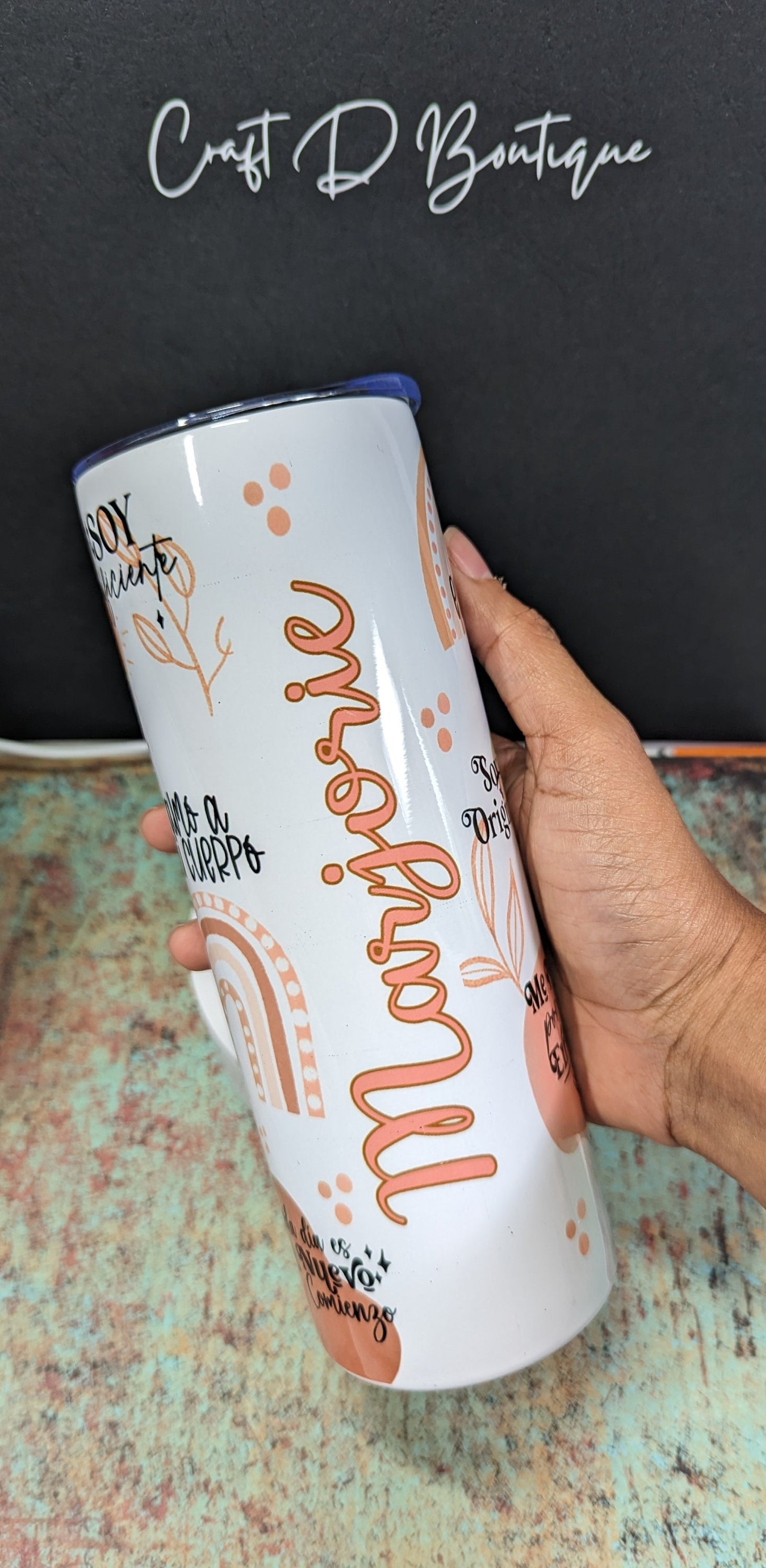 Custom Tumbler | Afirmaciones Positivas Tumbler | Add Names | Custom Order Gift for Her | 20oz Tumbler with Lid and Straw