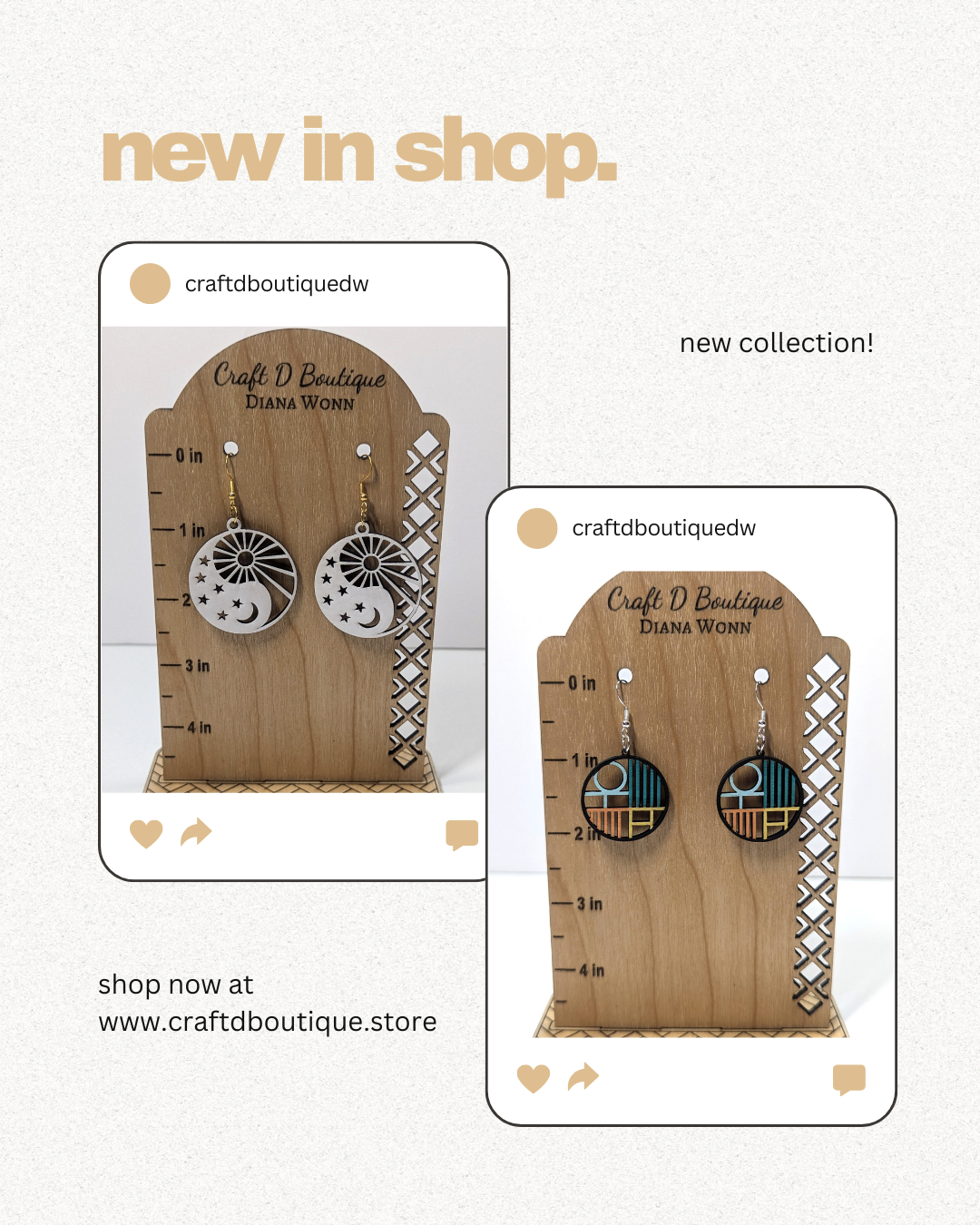 Handmade Wooden Earrings – Laser Cut, Hand-Painted & Lightweight!