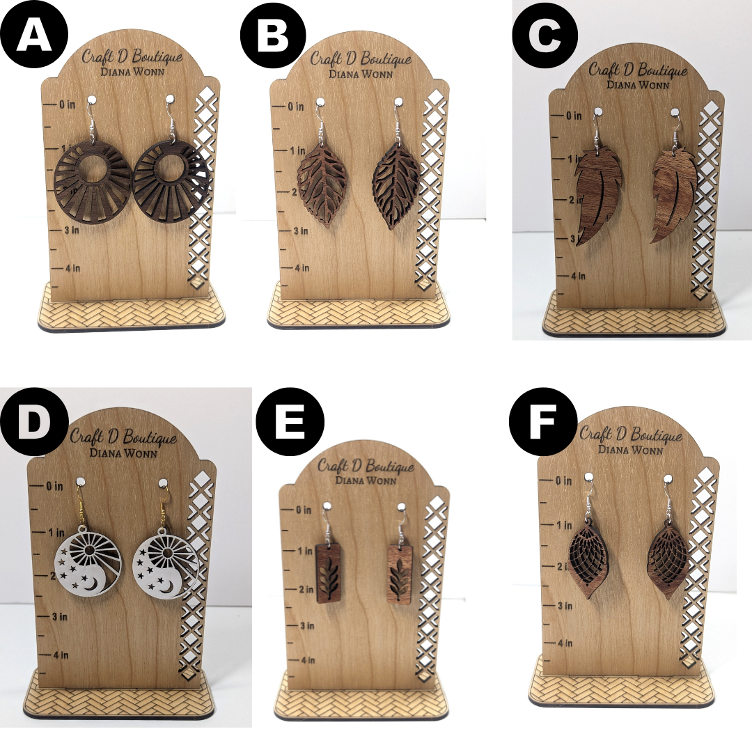 Handmade Wooden Earrings – Laser Cut, Hand-Painted & Lightweight!