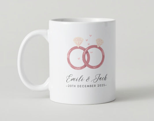 Personalized coffee mug | Wedding Rings | Coffee mug | Customized Names and Date | Wedding date | 15oz