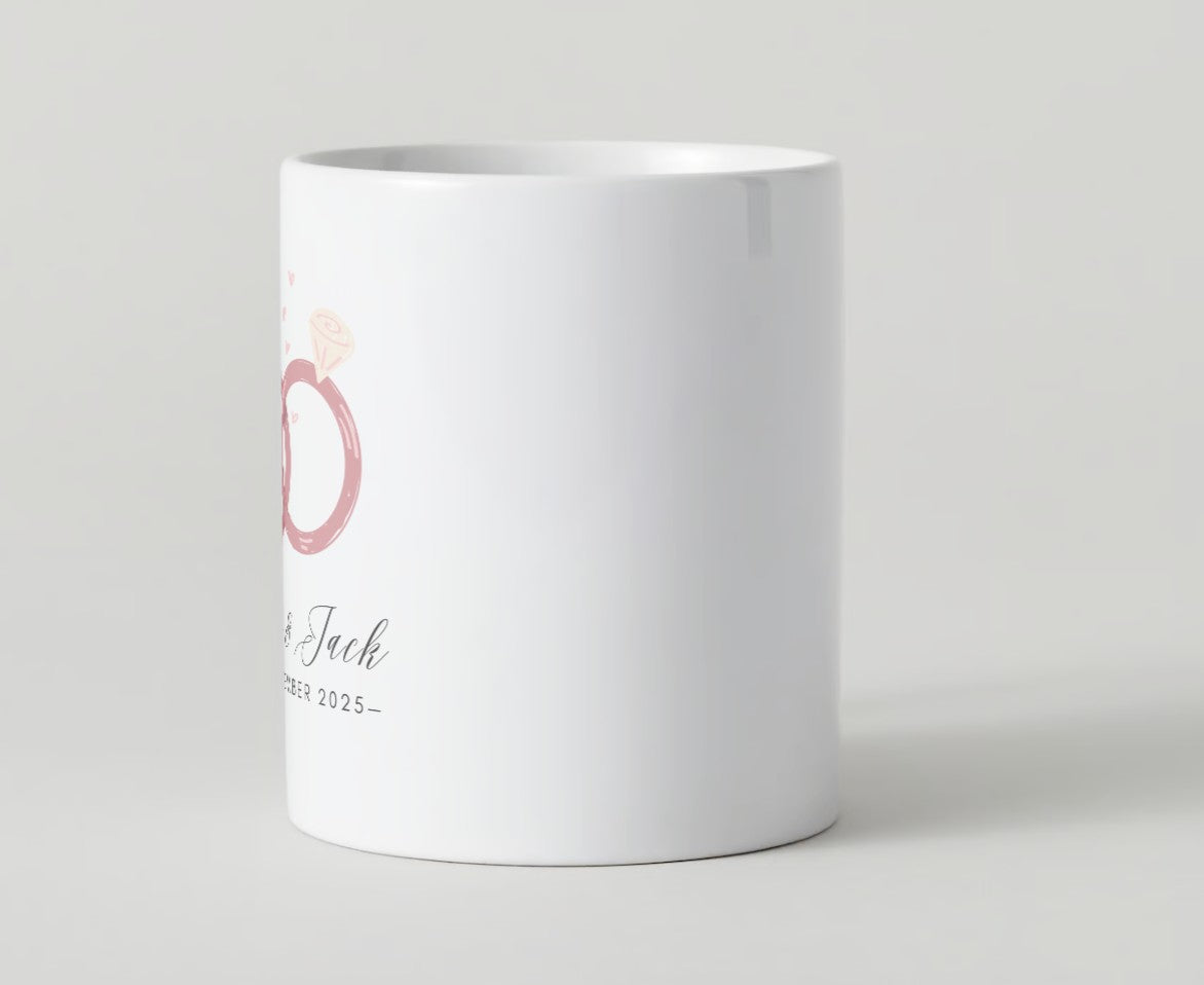 Personalized coffee mug | Wedding Rings | Coffee mug | Customized Names and Date | Wedding date | 15oz