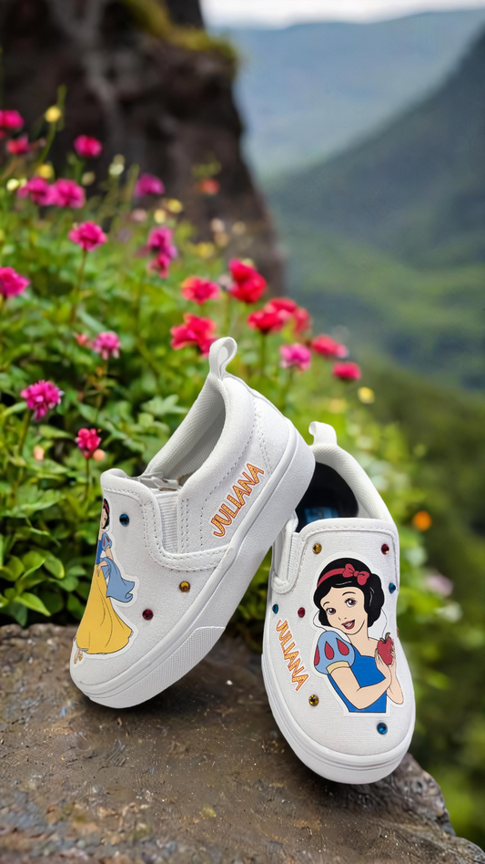 Personalized Princess Slip on Shoes Custom Disney Princess Sneakers || Add Name || Disney Princess