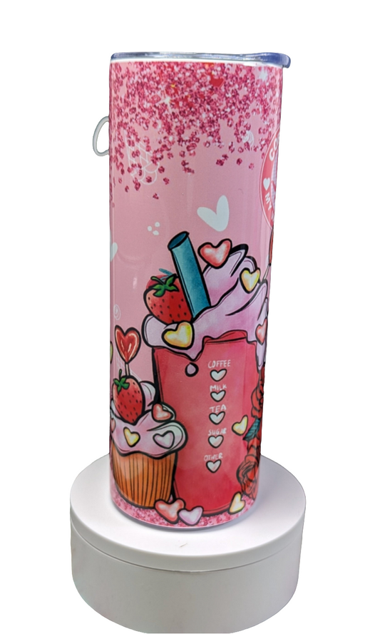 Valentine Tumbler | Valentine Gift | Hearts Tumbler | Pink Colors | 20oz Tumbler | Sublimation Tumbler