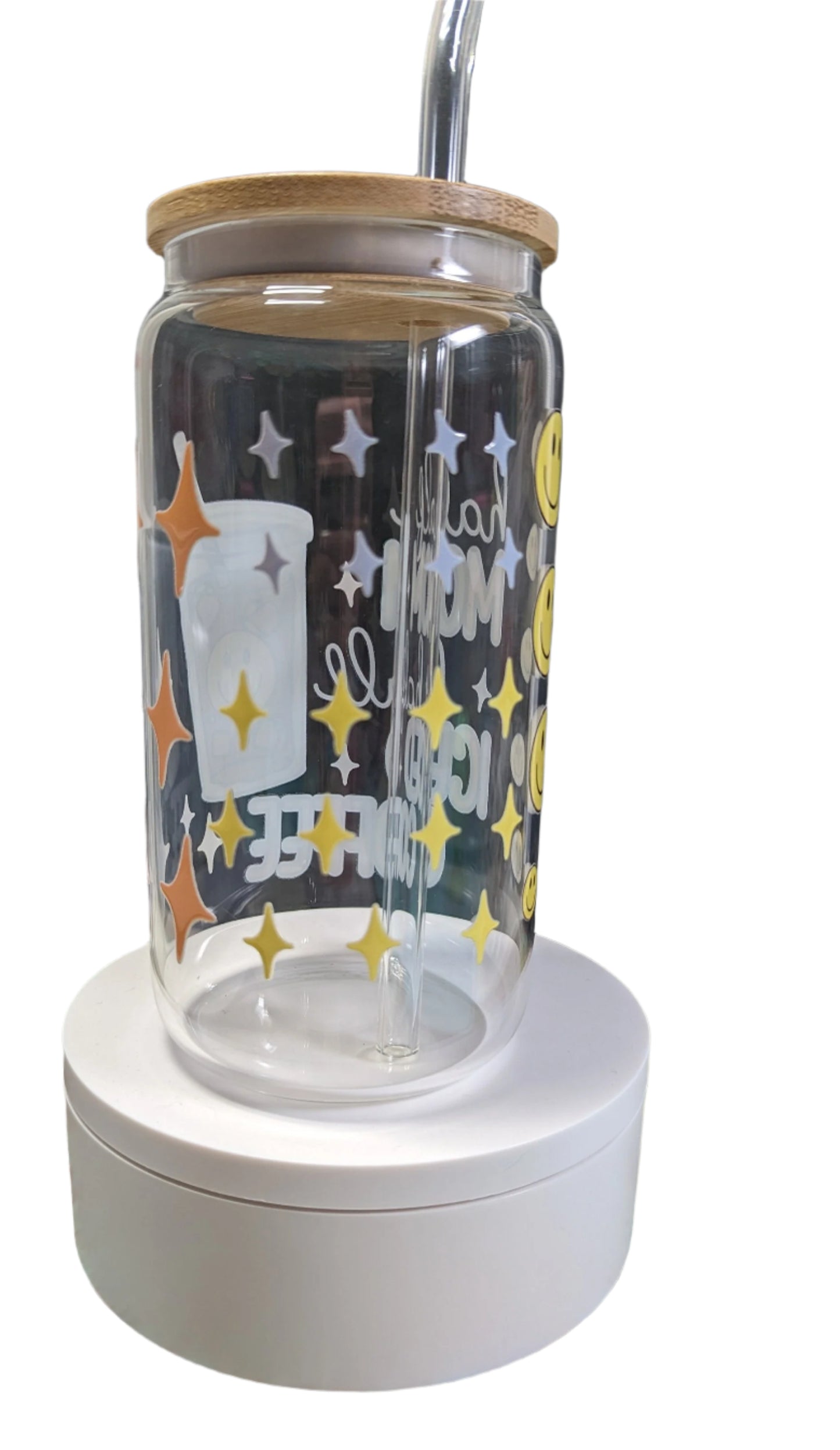 Half Mom Half Iced Coffee Can Glass| Mother's Day Gif | Mom's Day| Coffee Lover| Cool Mom