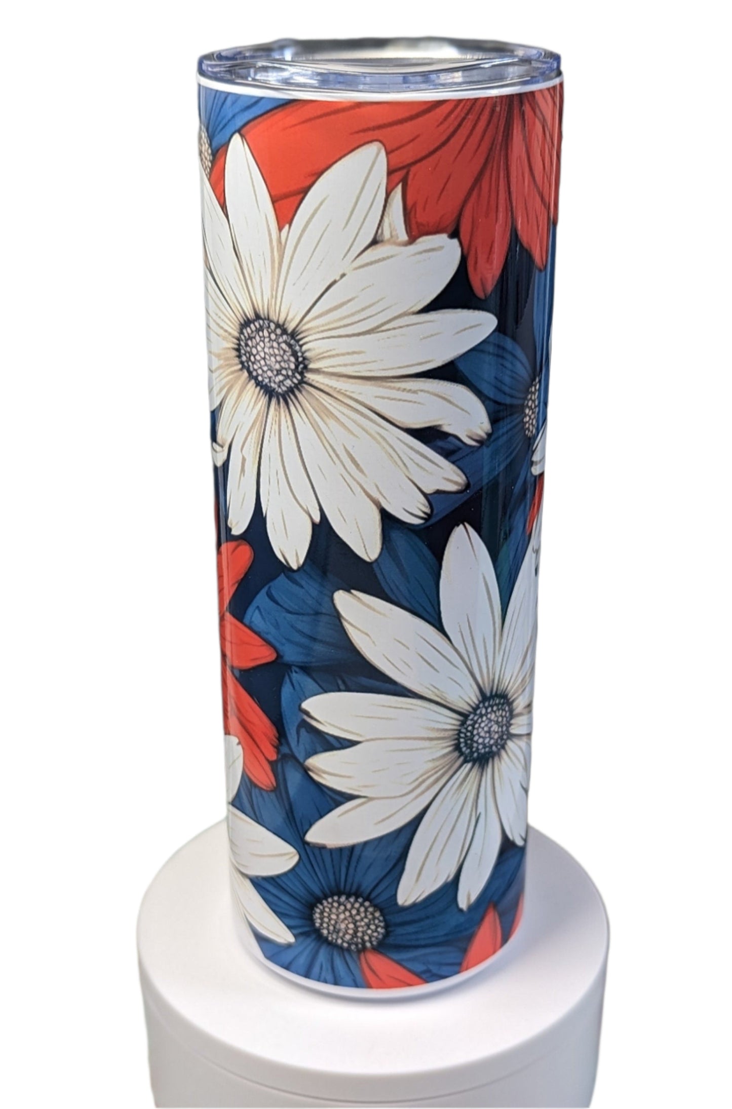 Flower Tumbler | 4th of July | Patriot Tumbler | USA Colors | 20oz Tumbler | Sublimination Tumbler