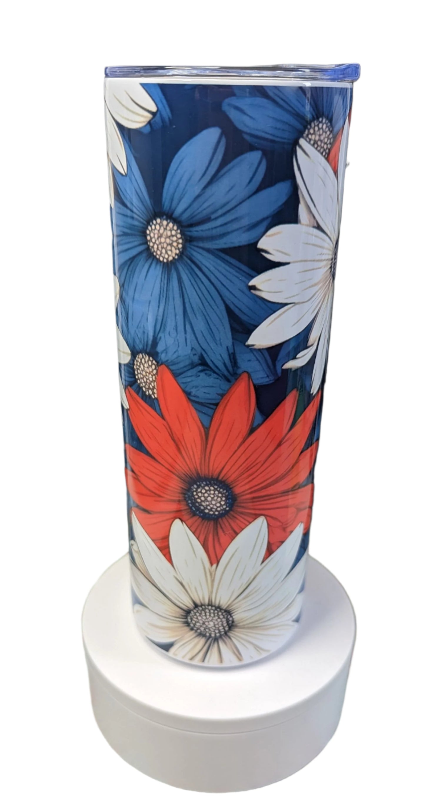 Flower Tumbler | 4th of July | Patriot Tumbler | USA Colors | 20oz Tumbler | Sublimination Tumbler