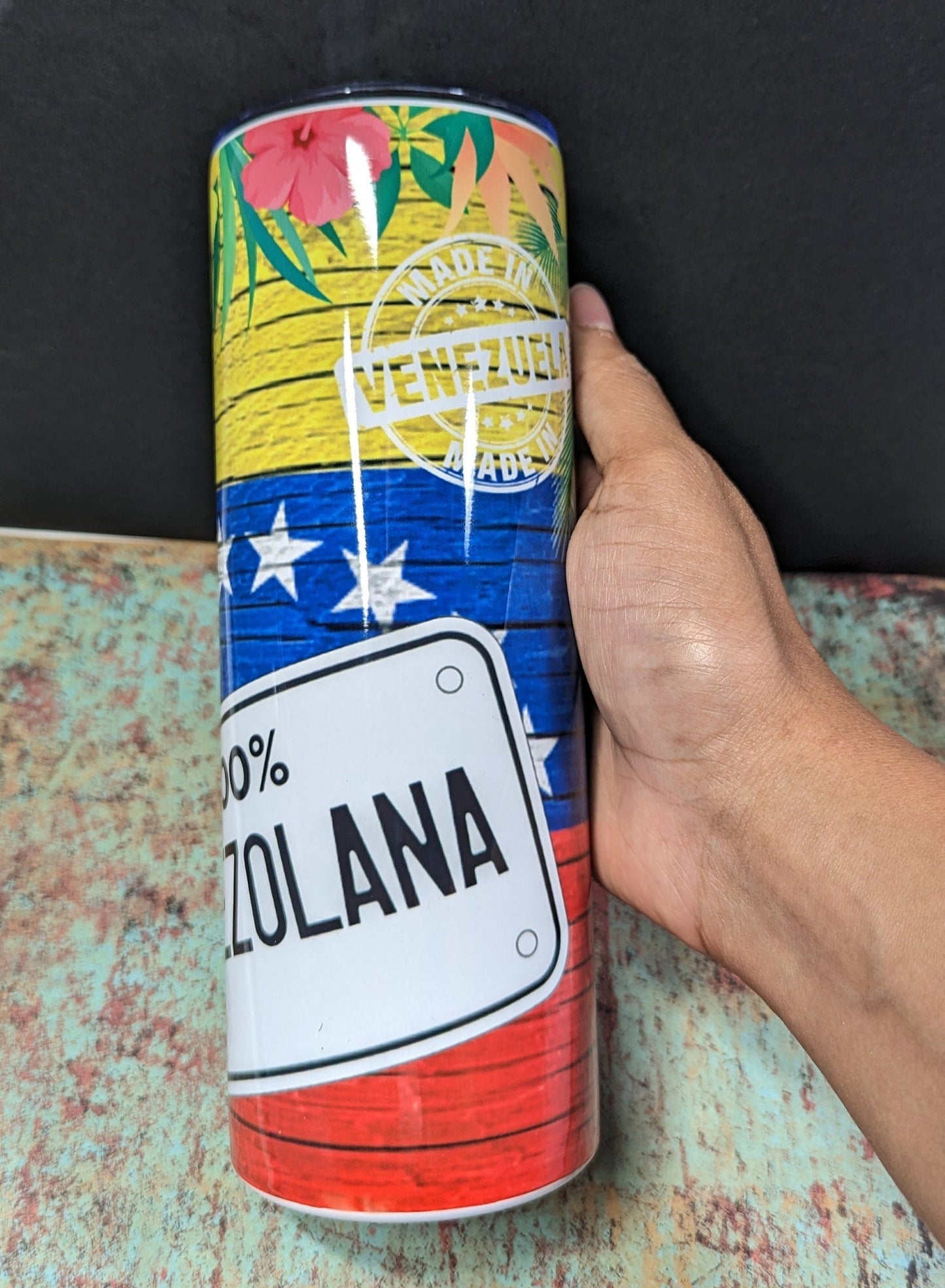 Tumbler 20oz Venezuelan Flag | Skinny Tumbler | 100% VENEZOLANO - VENEZOLANA Skinny Tumbler |