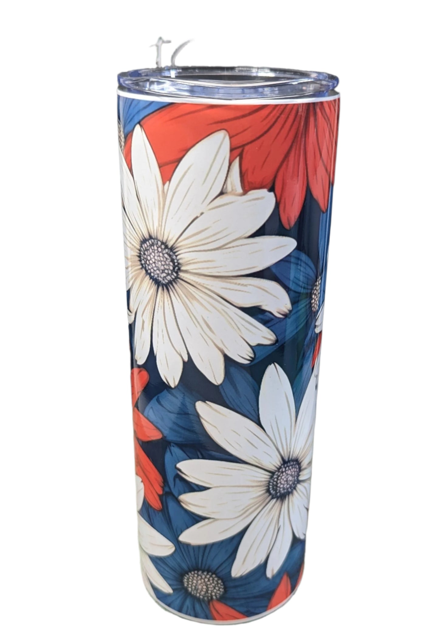 Flower Tumbler | 4th of July | Patriot Tumbler | USA Colors | 20oz Tumbler | Sublimination Tumbler