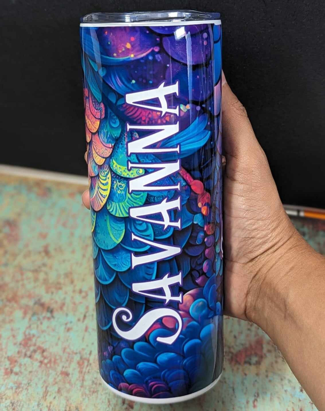 Custom Tumbler | Mermaid Tumbler | Add Names | Custom Order Gift for Her | 20oz Tumbler with Lid and Straw