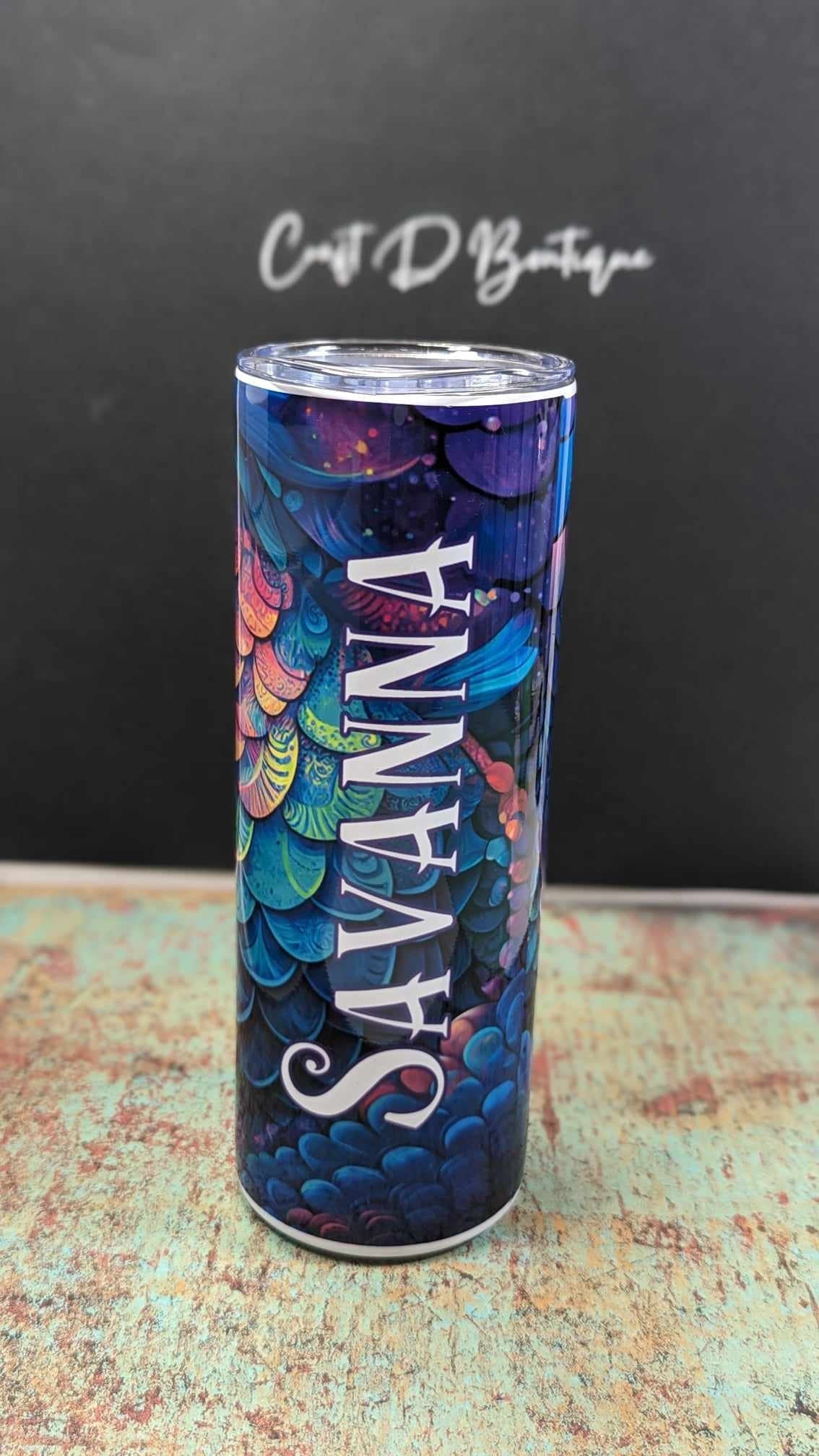 Custom Tumbler | Mermaid Tumbler | Add Names | Custom Order Gift for Her | 20oz Tumbler with Lid and Straw