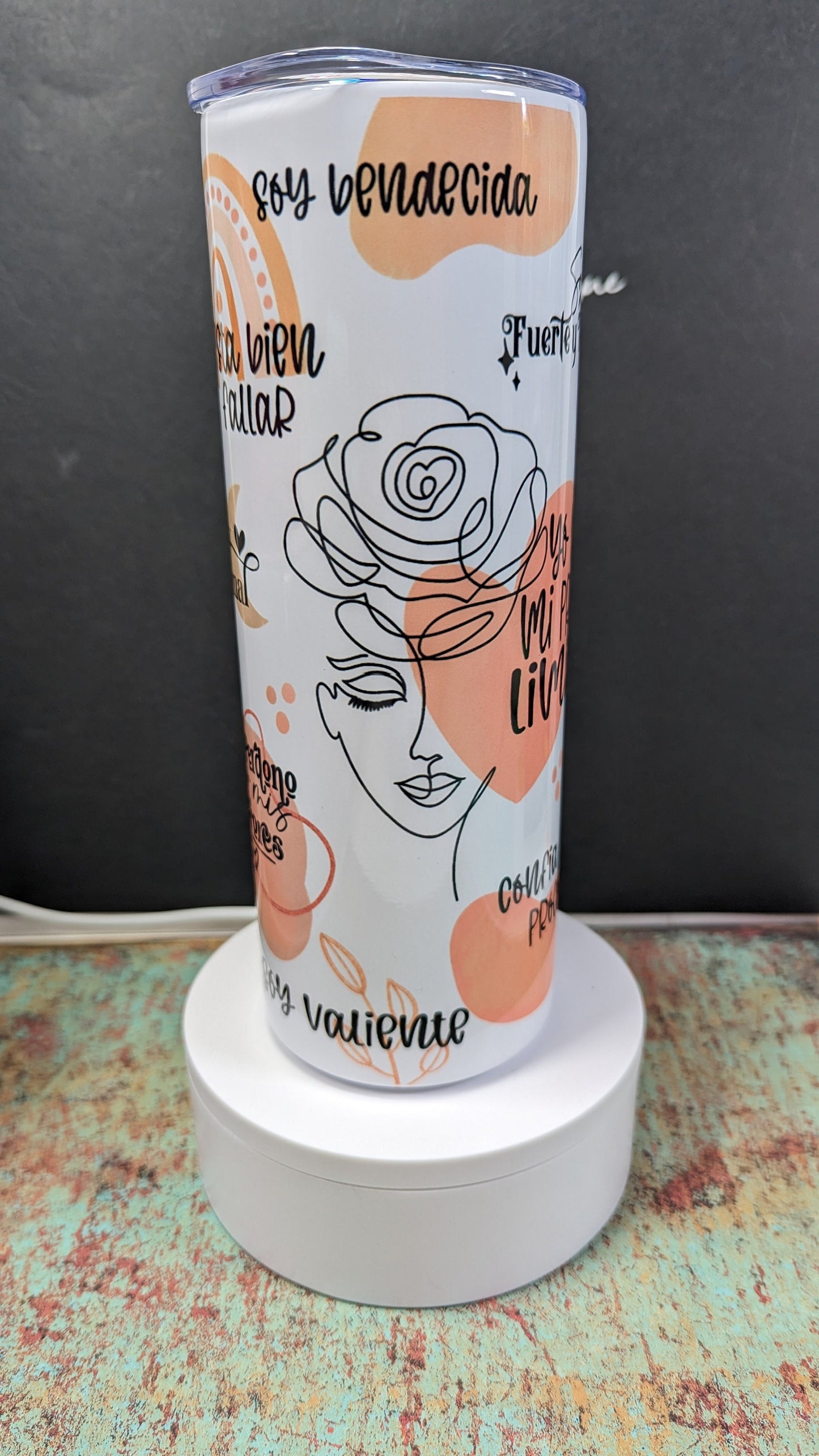 Custom Tumbler | Afirmaciones Positivas Tumbler | Add Names | Custom Order Gift for Her | 20oz Tumbler with Lid and Straw