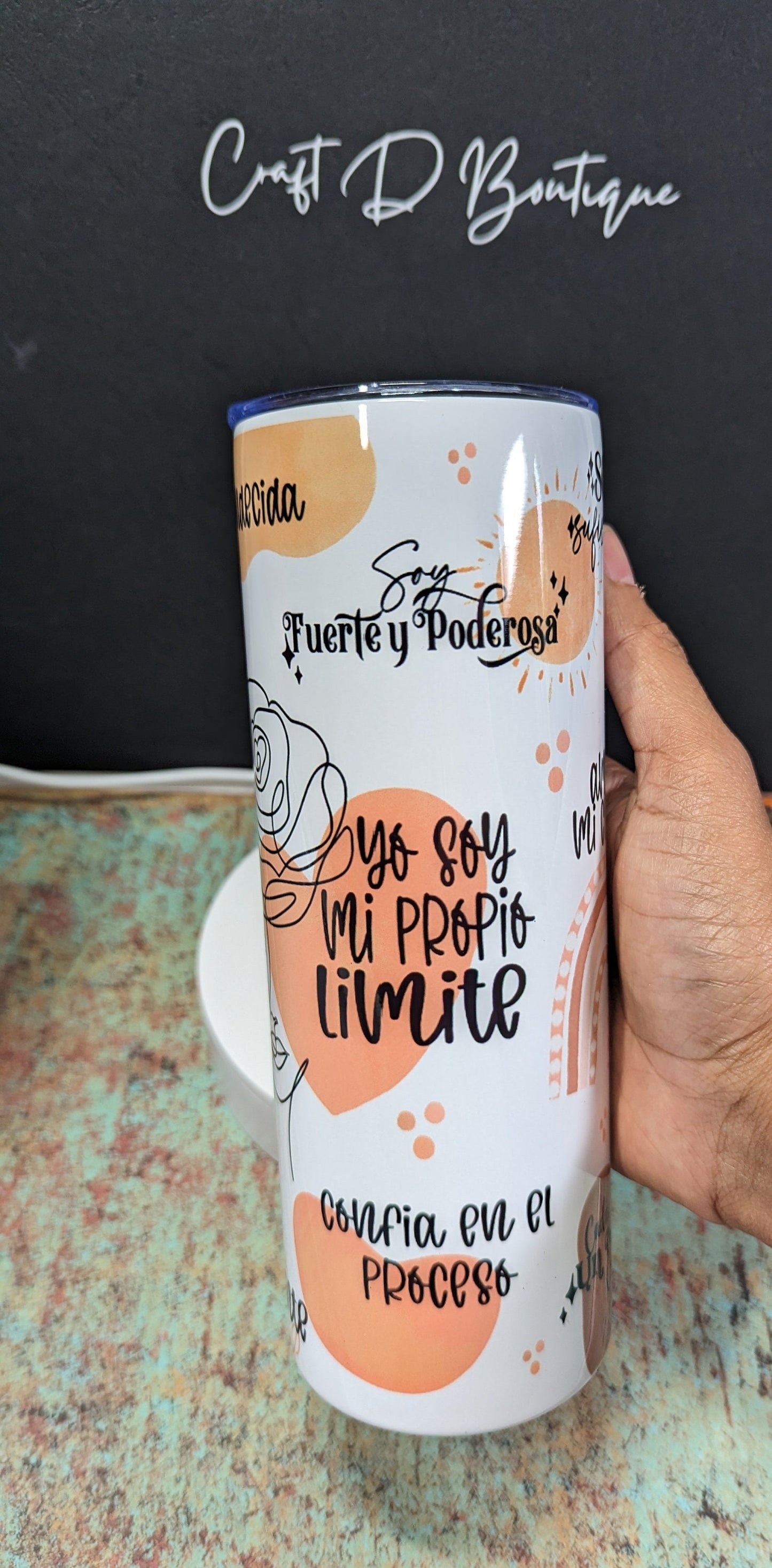 Custom Tumbler | Afirmaciones Positivas Tumbler | Add Names | Custom Order Gift for Her | 20oz Tumbler with Lid and Straw