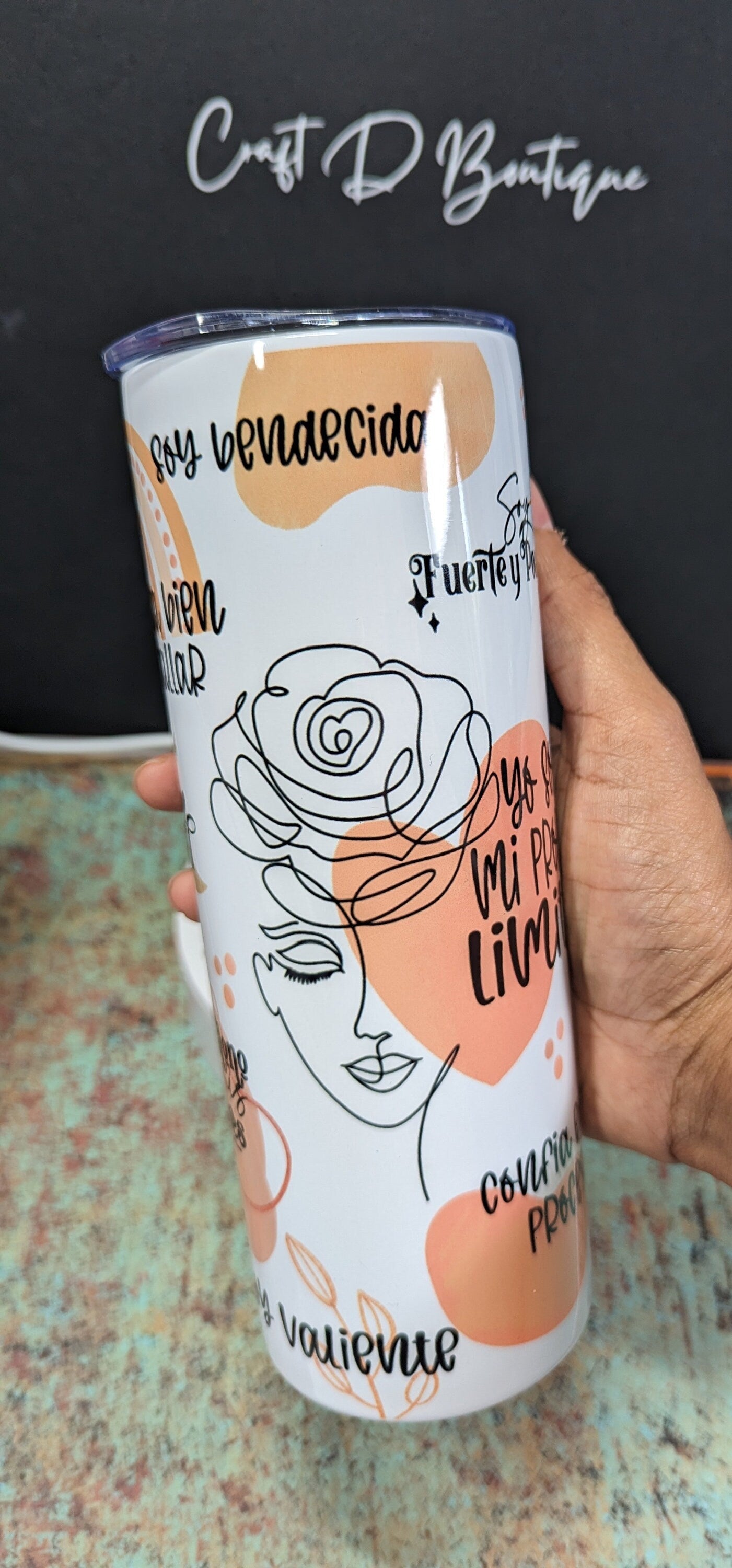 Custom Tumbler | Afirmaciones Positivas Tumbler | Add Names | Custom Order Gift for Her | 20oz Tumbler with Lid and Straw