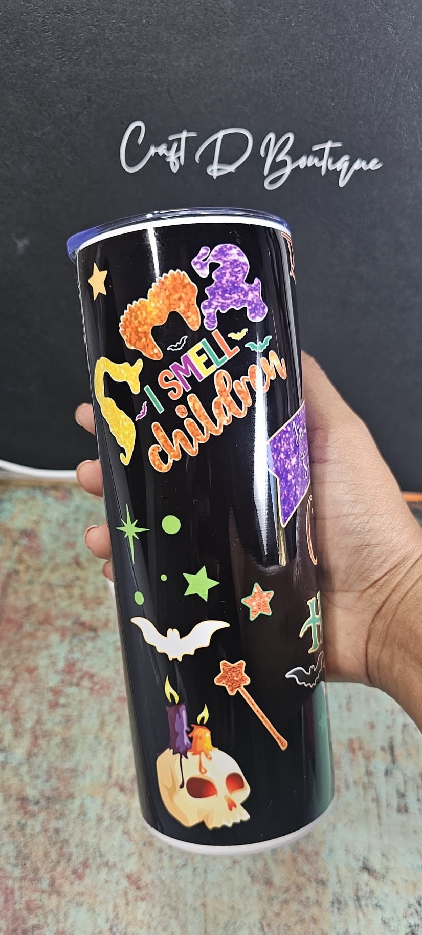 Custom Tumbler | Hocus Pocus Tumbler | Add Names | Custom Order Gift for Her | 20oz Tumbler with Lid and Straw Halloween Tumbler